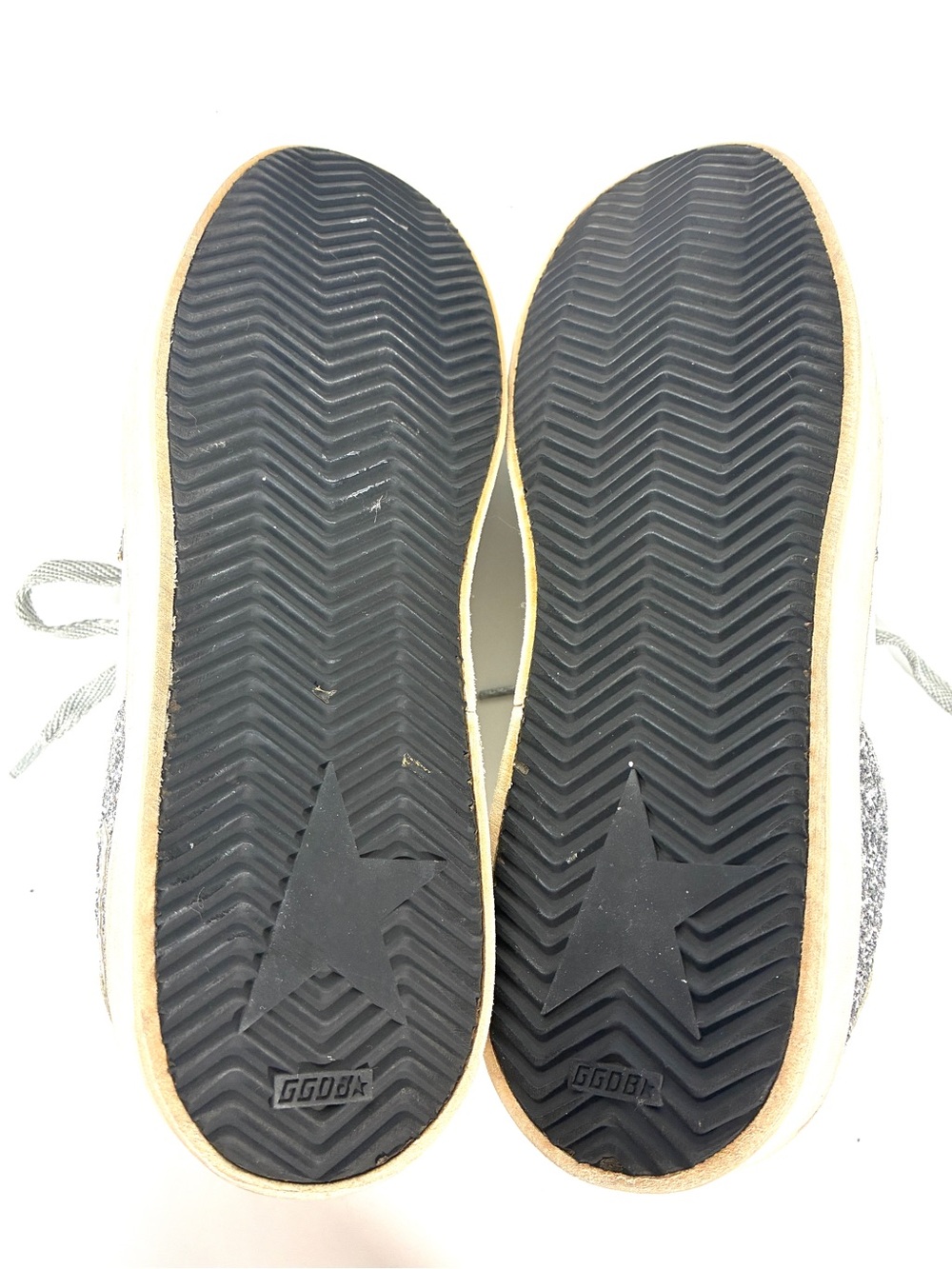 Golden Goose May Glitter Sneakers White Silver Star Women's Size 41 / US 11 - Picture 10 of 11